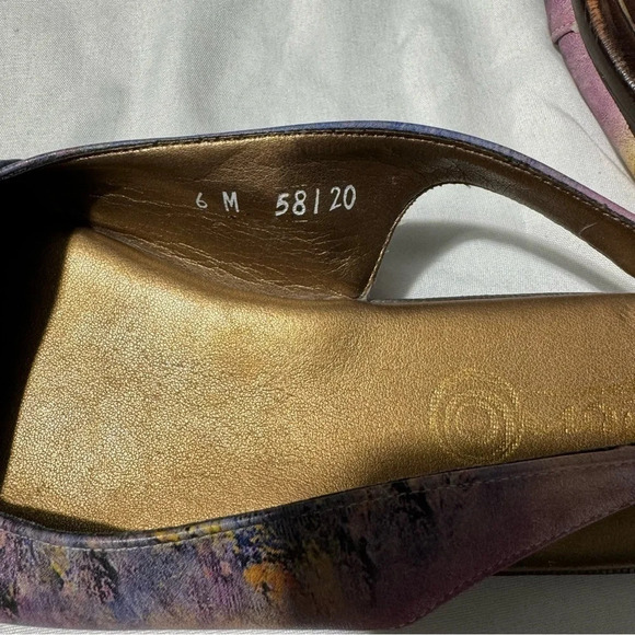 Icon Hand Painted Slingback Open Toe Sandals 6M - Picture 10 of 14